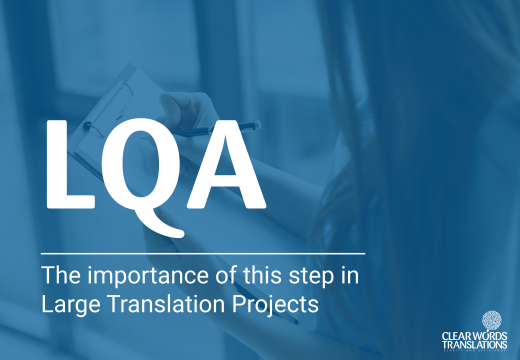 Blue image of LQA and the importance of this step in Large Translation Projects